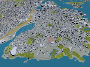 Stavanger city norway 30km 3D Model