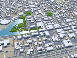 Stockton city california usa 40km Modello 3D