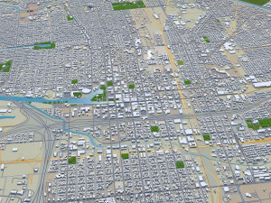 Stockton city california usa 40km Modello 3D