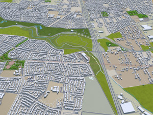 Stockton city california usa 40km Modello 3D