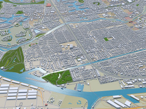Stockton city california usa 40km Modello 3D
