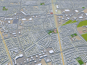 Stockton city california usa 40km Modello 3D