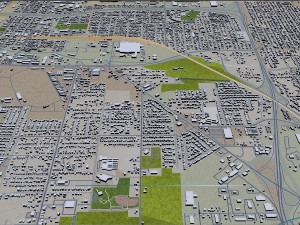 Stockton city california usa 40km Modello 3D