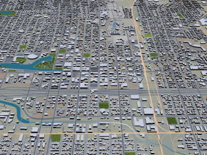 Stockton city california usa 40km Modello 3D