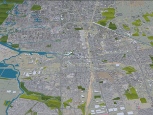 Stockton city california usa 40km Modello 3D