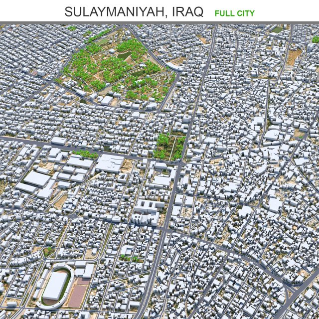 Sulaymaniyah city iraq 40km Modello 3D .c4d .max .obj .3ds .fbx .stl .blend 