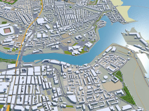Sunderland city england 30km Modello 3D