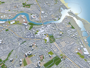 Sunderland city england 30km Model 3D