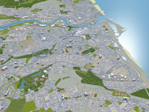 Sunderland city england 30km Model 3D