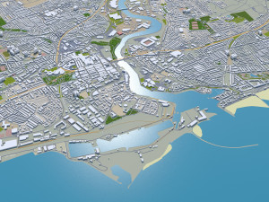 Sunderland city england 30km Model 3D