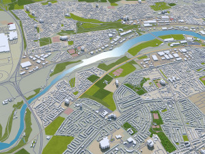 Sunderland city england 30km Model 3D