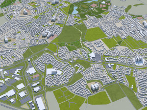 Sunderland city england 30km Model 3D