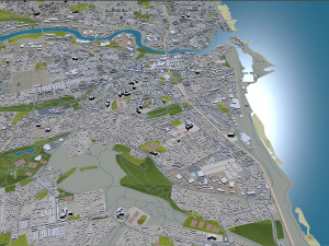 Sunderland city england 30km Model 3D
