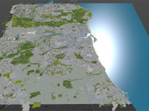 Sunderland city england 30km Model 3D