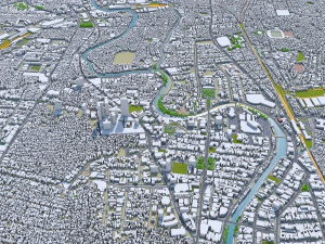 Surabaya city indonesia 30km 3D Model