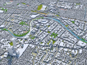 Surabaya city indonesia 30km 3D Model