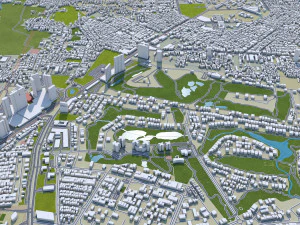 Surabaya city indonesia 30km 3D Model