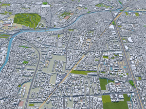 Surabaya city indonesia 30km 3Dモデル