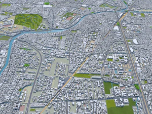 Surabaya city indonesia 30km 3D Model