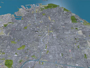 Surabaya city indonesia 30km 3D Model