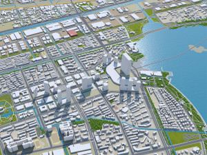 Suzhou city 200km 3D Model