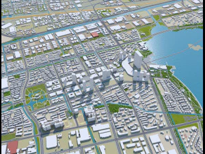 Suzhou city 200km 3D Model