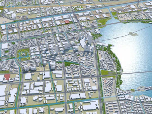 Suzhou city 200km 3D Model