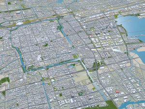 Suzhou city 200km 3D Model