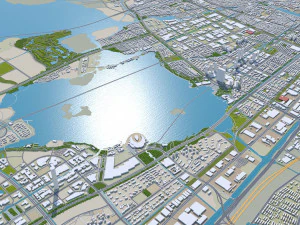 Suzhou city 200km 3D Model