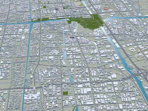 Suzhou city 200km 3D Model