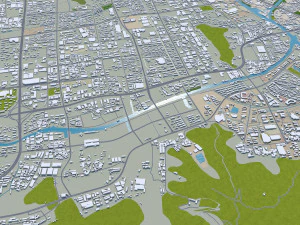Suzhou city 200km 3D Model