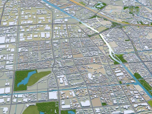 Suzhou city 200km 3D Model