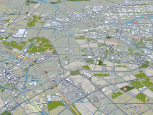 Suzhou city 200km 3D-Modell
