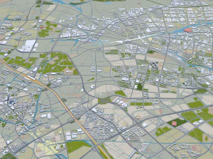 Suzhou city 200km 3D Model