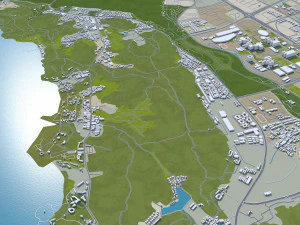 Suzhou city 200km 3D Model