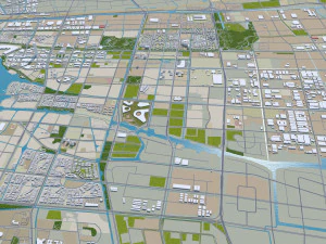 Suzhou city 200km 3D Model