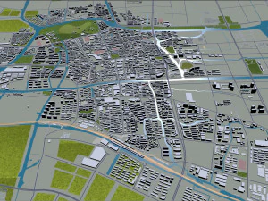 Suzhou city 200km 3D Model
