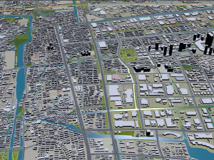 Suzhou city 200km 3D Model