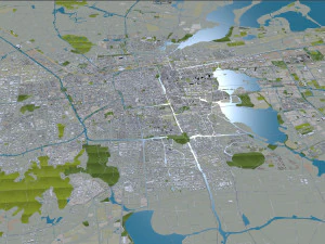 Suzhou city 200km 3D Model