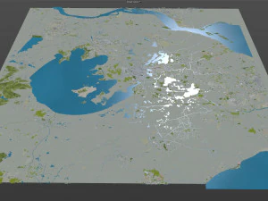 Suzhou city 200km 3D Model