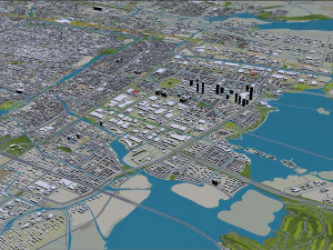 Suzhou city 200km 3D Model