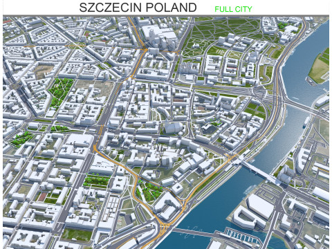 Szczecin city poland 60km Modello 3D