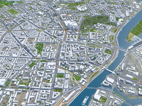 Szczecin city poland 60km 3D-Modell