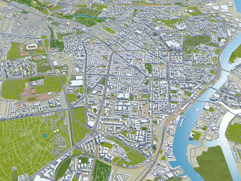 Szczecin city poland 60km 3D-Modell