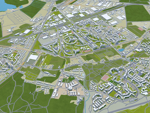 Szczecin city poland 60km 3D-Modell