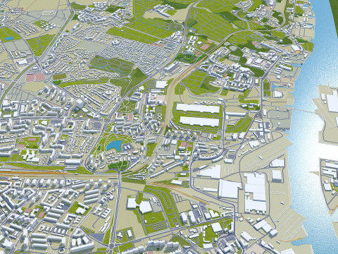 Szczecin city poland 60km 3D-Modell