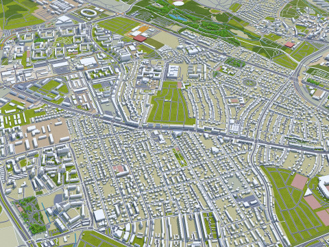 Szczecin city poland 60km 3D-Modell