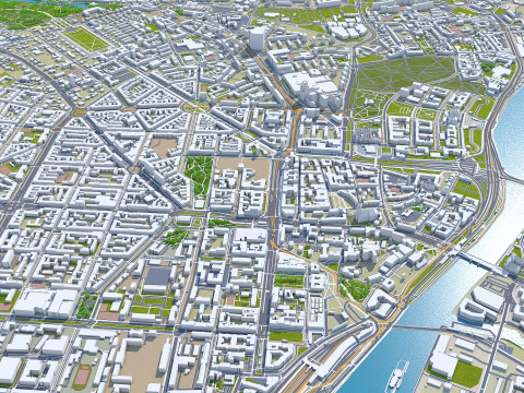 Szczecin city poland 60km 3D-Modell