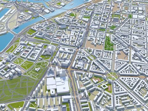 Szczecin city poland 60km 3D-Modell