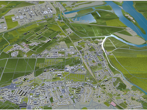Szczecin city poland 60km 3D-Modell